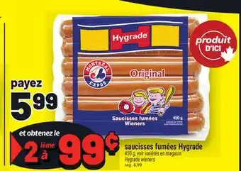 Metro SAUCISSES FUMÉES HYGRADE | HYGRADE WIENERS offer