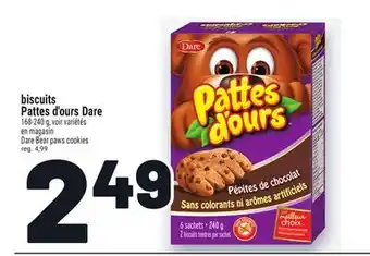 Metro BISCUITS PATTES D'OURS DARE | DARE BEAR PAWS COOKIES offer