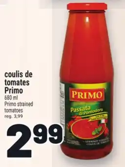 Metro COULIS DE TOMATES PRIMO | PRIMO STRAINED TOMATOES offer
