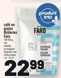 Metro CAFÉ EN GRAINS BRÛLERIES FARO | BRÛLERIES FARO COFFEE BEANS offer