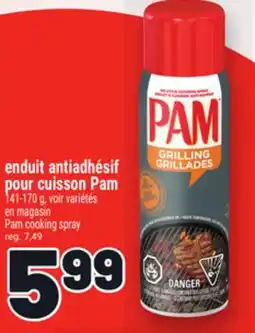 Metro ENDUIT ANTIADHÉSIF POUR CUISSON PAM | PAM COOKING SPRAY offer