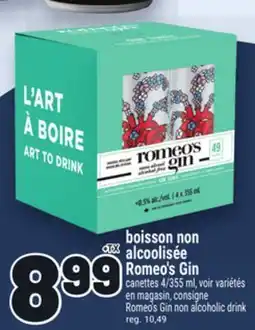 Metro BOISSON NON ALCOOLISÉE ROMEO'S GIN | ROMEO'S GIN NON ALCOHOLIC DRINK offer