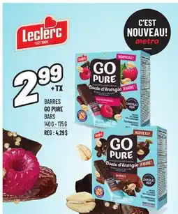 Metro BARRES GO PURE | GO PURE BARS offer