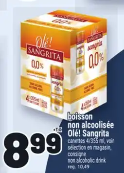 Metro BOISSON NON ALCOOLISÉE OLÉ! SANGRITA | CONSIGNE NON ALCOHOLIC DRINK offer