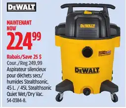 Canadian Tire DeWALT 45L Stealthsonic Quiet Wet/Dry Vac offer