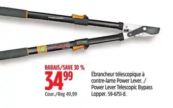 Canadian Tire Fiskars Power Lever Telescopic Bypass Lopper offer