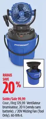 Canadian Tire MASTERCRAFT 20V Misting Fan offer