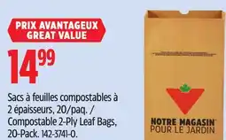 Canadian Tire Compostable 2-Ply Leaf Bags offer