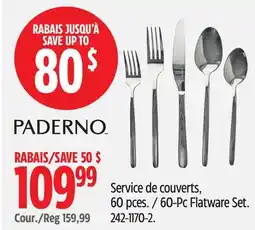Canadian Tire Paderno 60-Pc Flatware Set offer