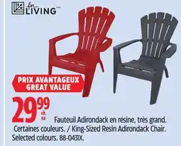 Canadian Tire Living King-Sized Resin Adirondack Chair offer