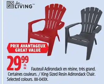 Canadian Tire Living King-Sized Resin Adirondack Chair offer