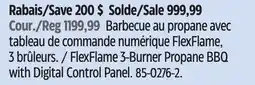 Canadian Tire Ninja FlexFlame 3-Burner Propane BBQ with Digital Control Panel offer