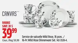 Canadian Tire CANVAS 16-Pc Wild Rose Dinnerware Set offer