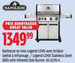 Canadian Tire Napoleon Legend LD4X Stainless-Steel BBQ with Infrared Side Burner offer