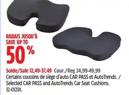 Canadian Tire Selected CAR PASS and AutoTrends Car Seat Cushions offer