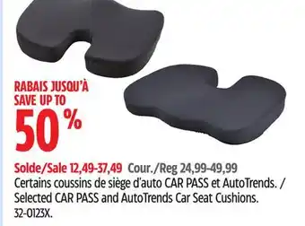 Canadian Tire Selected CAR PASS and AutoTrends Car Seat Cushions offer