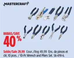 Canadian Tire Mastercraft 10-Pc Wrench and Pliers Set offer