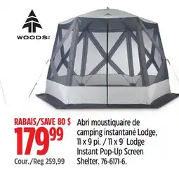 Canadian Tire 11 x 9´ Lodge Instant Pop-Up Screen Shelter offer