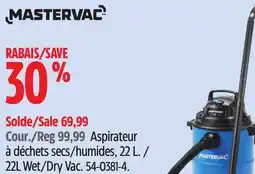 Canadian Tire Mastervac 22L Wet/Dry Vac offer