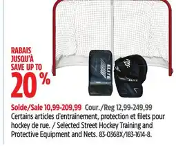 Canadian Tire Elite Selected Street Hockey Training and Protective Equipment and Nets offer