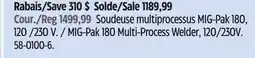 Canadian Tire Lincoln MIG-Pak 180 Multi-Process Welder offer