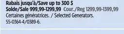 Canadian Tire Champion Selected Generators offer