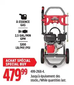 Canadian Tire Briggs & Stratton 3200 Psi 2.5 Gpm 208cc Engine Wheeled Gas Pressure Washer offer