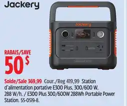 Canadian Tire Jackery E300 Plus 300/600W 288Wh Portable Power offer