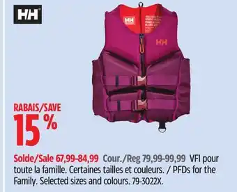 Canadian Tire Helly Hansen PFDs for the Family offer
