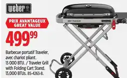 Canadian Tire Weber Traveler Grill with Folding Cart Stand offer