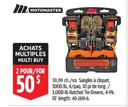 Canadian Tire Motomaster 3,000-lb Ratchet Tie-Downs offer