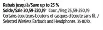 Canadian Tire Samsung Selected Wireless Earbuds and Headphones offer