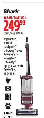 Canadian Tire Shark Navigator Lift-Away Upright Vac with PowerFins offer