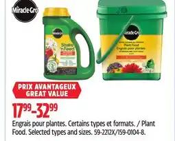 Canadian Tire Miracle-Gro Plant Food offer