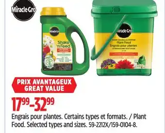Canadian Tire Miracle-Gro Plant Food offer