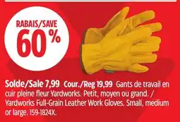 Canadian Tire Yardworks Full-Grain Leather Work Gloves offer
