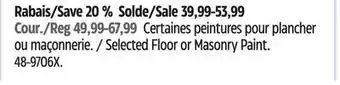 Canadian Tire Armor Coat Selected Floor or Masonry Paint offer