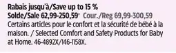 Canadian Tire Selected Comfort and Safety Products for Baby at Home offer