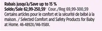Canadian Tire Selected Comfort and Safety Products for Baby at Home offer