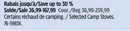 Canadian Tire Selected Camp Stoves offer