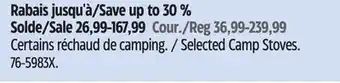 Canadian Tire Selected Camp Stoves offer