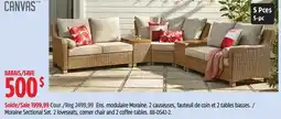 Canadian Tire Canvas Moraine Sectional Set. 2 loveseats, corner chair and 2 coffee tables offer