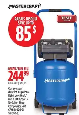 Canadian Tire Mastercraft 10-Gallon Shop Compressor offer