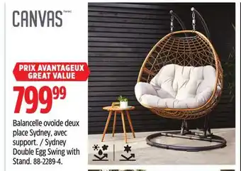 Canadian Tire Canvas Sydney Double Egg Swing with Stand offer