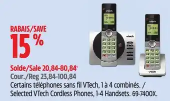 Canadian Tire Selected VTech Cordless Phones, 1-4 Handsets offer