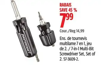 Canadian Tire Mastercraft 7-in-1 Multi-Bit Screwdriver Set offer