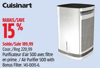 Canadian Tire Cuisinart Air Purifier 500 with Bonus Filter offer