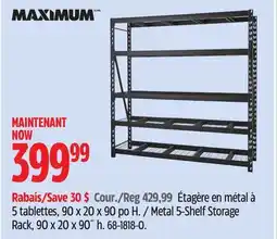 Canadian Tire Maximum Metal 5-Shelf Storage Rack offer
