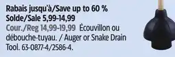 Canadian Tire PlumbShop Auger or Snake Drain Tool offer