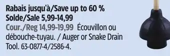 Canadian Tire PlumbShop Auger or Snake Drain Tool offer